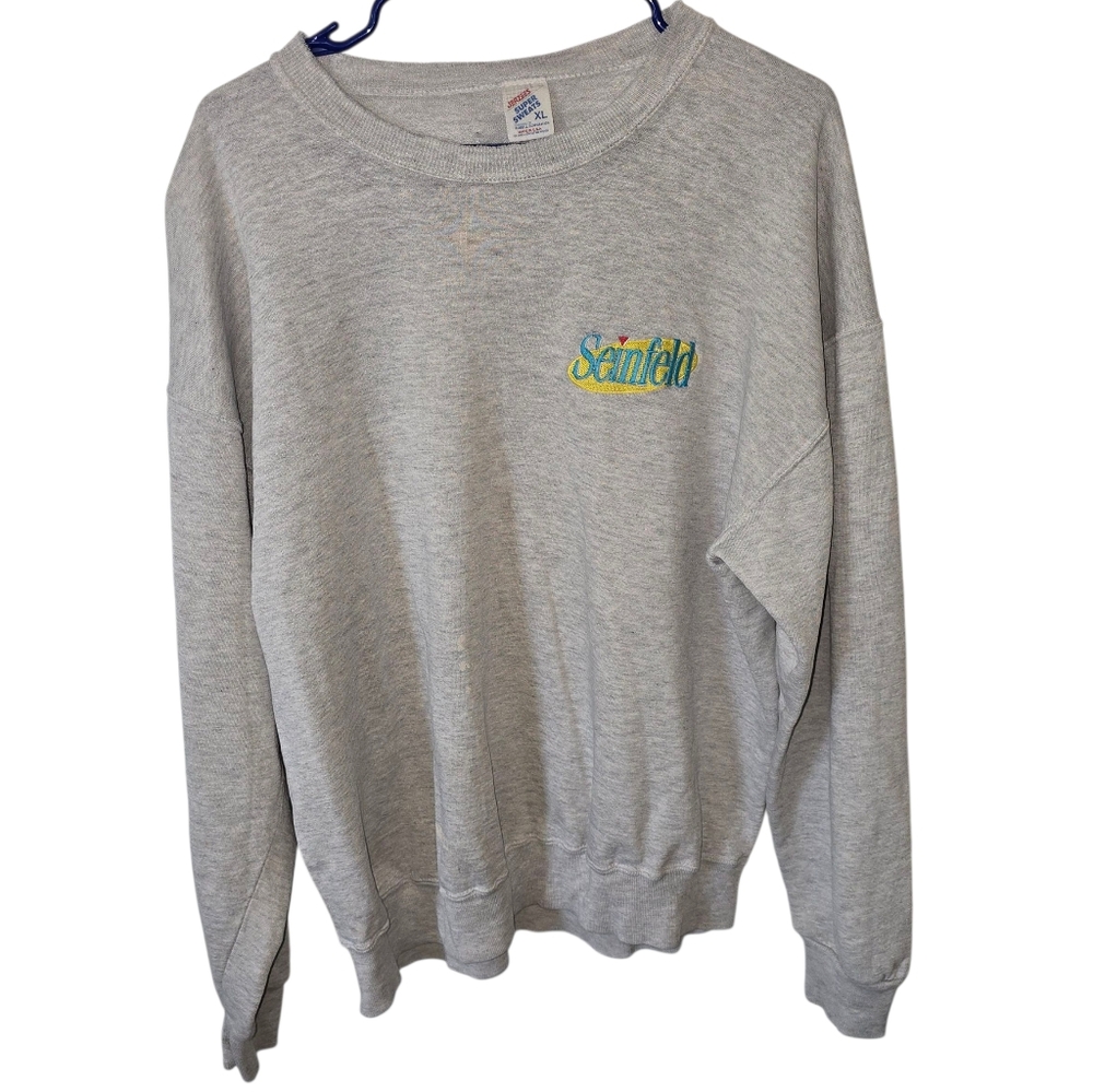 Seinfeld Vintage Jerzees Light Gray Unisex Crew Neck Sweatshirt